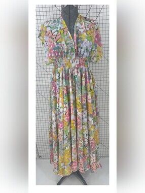 Kate Spade Pastel Floral Chiffon Coverup - Size Medium